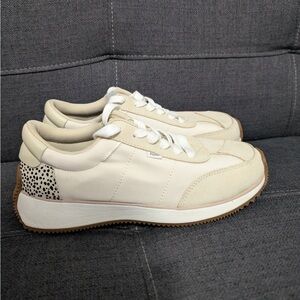 TOMS Cream Platform Sneakers with Speckled Heel Accent